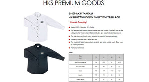 HKS Button Down Shirt- White/Black